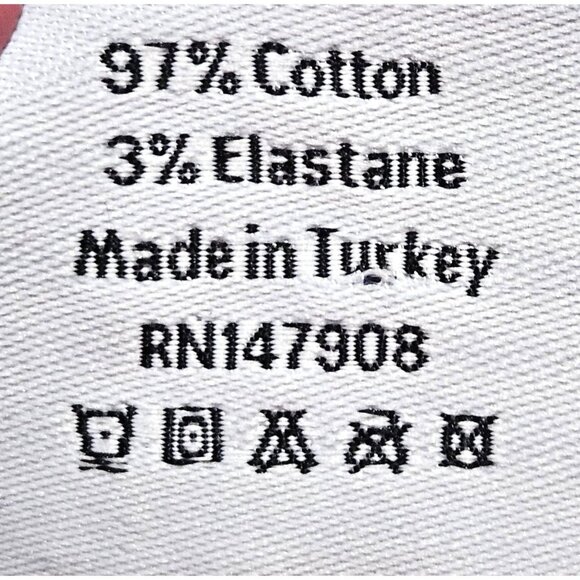 White Cotton Blend Polo Shirt 97% Cotton 3% Elastane Made In Turkey Button Detai - Picture 11 of 14